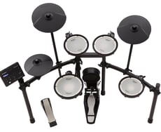 Roland TD-07KV <b>Premium</b> E-Drum Double Mesh Head Kit  - Roland TD-07KV E-Drum Set Conjunto Bateria Double Mesh Head, 143 Sons + 25 Kits Preset + 25 User + Função COACH + Tarola PDX-8, Prato Choque CY-5 + Bombo KD-10 + Ride e Crash 12 Bluetooth + USB, CA...