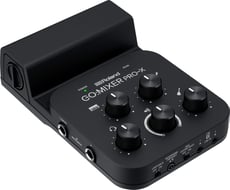 Roland GO:MIXER PRO X <b>Mesa Mistura + Interface Audio</b> - Roland GO:MIXER PRO-X Mesa Mistura para Telemóveis e Tablets, Entradas Microfone, Teclado, Guitarra Elétrica, Acústica, Baixo, Fácil Integração telemóveis e tablets + Porta USB + Alimt. Pilhas, 1 x...