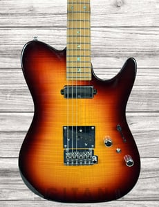 Ibanez  AZS2200F-STB Prestige  - Série Prestige, Corpo: Amieiro, Superior: Flamed Maple, Pescoço: Bordo MADEIRA S-TECH Tostado, Fretboard: bordo S-TECH WOOD assado, Acessório de pescoço: aparafusado, 