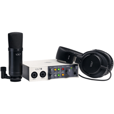 Universal Audio  Volt 2 Studio Pack  - Conjunto de gravação de estúdio, Interface de áudio USB 2x2 com microfone condensador, fones de ouvido fechados e cabo XLR de 3 m, Conversor AD / DA de 24 bits / 192 kHz, Pré-amplificador de microf...