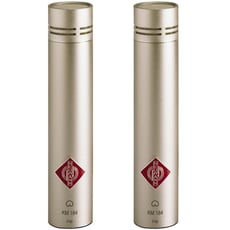 Neumann KM184 Stereo Set  - Microfones KM 184 (Série 180), Microfone condensador de diafragma pequeno de última geração, Padrão de captação cardióide sem coloração fora do eixo, Ruído muito baixo, Alta capacidade de SPL, Elet...