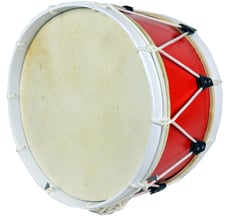 Sond  Bombo 50  - Tamanho bombo 50, Vermelho com bordas brancas, Bombo Tradicional, Made in Portugal, Pele natural, 