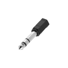 Adam hall  3 STAR A MF3 JM3 - Adaptador de jack estéreo da nossa série 3 estrelas, Jack de 3,5 mm para jack de 6,3 mm, Contatos niquelados, Caixa de plástico, Para adaptação de mini jack a jack grande, 