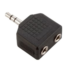Adam hall 7556  - Adaptador 2 Mini Jack Estéreo Feminino para Mini Jack Estéreo Masculino, 