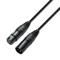 Adam hall K3 DMF 0150  - Comprimento 1,5 m, Cor preta, Diâmetro do cabo 5,8 mm, Seção transversal do condutor interno 0,22 mm², 80 ohms / km característicos, Capacidade, 