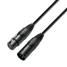 Adam hall K3 DMF 1000 10m  - Comprimento 10 m, Cor preta, Diâmetro do cabo 5,8 mm, Seção transversal do condutor central 0,22 mm², Impedância de surto 80 ohm / km, Capacitância, 