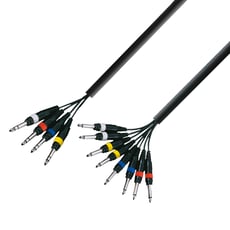 Adam hall K3 L8 VP 0500  - Canais 4, Comprimento 5 m, Cor preta, Diâmetro do cabo 12,8 mm, Seção transversal do condutor central 0,23000000000000001 mm², Conector jack de 16,3 mm, 