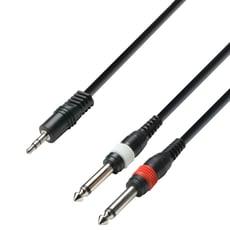 Adam hall K3YWPP0100  - Cabo Jack - Mini Jack K3 YWPP 0100, Cabo mini-Jack - 2x Jack mono, 1 metro, 