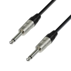 Adam hall K4 IPP 0030 Jack 30cm  - Cabo jack mono / jack mono 6.3 mm, 30 cm, Fichas Rean, Blindagem dupla, Ideais para uso ao vivo, Não balanceados, 