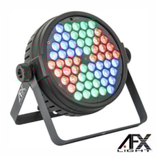 Afx Light Projector Par c/ 60 LEDS 3W RGBW DMX CLUB-MATRIX - Projector c/ LEDs RGBW, Número de LEDs: 60 LEDs c/ 3W potência, 60 LEDS RGBW, 36x 3W, Automático, MASTER-SLAVE, 29 canais DMX, Alimentação: 90-240V~50/60Hz, Dimensões: 265x213x117mm, 