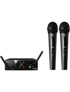 AKG WMS 40 Mini Dual Vocal US25B/D B-Stock - Frequências: 537.900MHz - 540.400MHz, Chave On/Off, Conector: P10, Modulação: FM, Sensibilidade: 100 dBm, Voltagem: 12V, 
