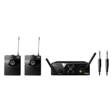 AKG WMS 40 Mini Dual Instrument US25AC - Tamanho pequeno - grande som, O Conjunto Instrumental Duplo Duplo WMS40 é uma verdadeira solução sem fios plugnplay que fornece som áudiocristalino. Cada um dos dois emissores de bolso PT40 Mini in...