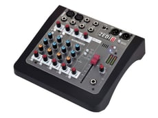 Allen & Heath  ZEDi-8  - Misturador de 8 canais, 2 entradas de microfone/linha, 2 entradas estéreo duplas, Filtro passa-alta, Equalizador de 2 bandas, Faders de 60 mm, 