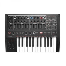 Arturia  MiniBrute 2 Noir  - Sintetizador Semi-Modular Analógico, Noir - Edição Limitada, Uma combinação de sintetizador clássico e modular, Teclado sensível à velocidade de 25 teclas com aftertouch, Oscilador bruto, Filtro St...