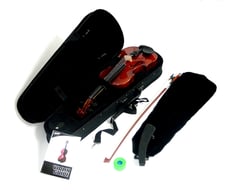 Ashton AV142AVN B-Stock  - Violino 1/4 Completo Natural AV142 AVN, Corpo: Flame Maple, Completo com Estojo Preto, Arco, Resina e Almofada, Acabamentos: AVN (Natural), Com estojo e arco, Inclui resina, 