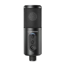 Audio Technica ATR2500x-USB   - Microfone USB cardioide de condensador para podcasting/streaming, Microfone condensador de captação lateral com saída USB, Estrutura forte para desempenho duradouro, Inclui dois cabos de 2m (6,6 ')...
