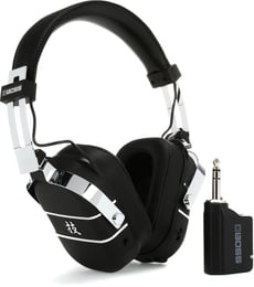 BOSS <b>WAZA AIR GUITAR</b> Wireless Headphones + Combo - BOSS WAZA AIR GUITAR Auscultadores + Combo para Guitarra Elétrica, Sons Amplificadores + 50 Efeitos + 3 Modos Utilização + App Editor, Package: Auscultadores + Transmissor wireless BOSS WL-T + Cabo...