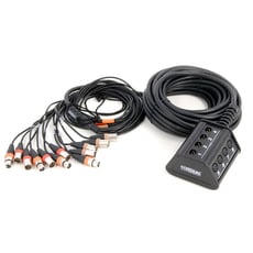Cordial  Multicore CYB C 8/4 - Sistema multicore com caixa de palco, Alívio de tensão com proteção contra torção, Cabo fanout com proteção dividida, Tubos termorretráteis marcados oferecem uma proteção adicional contra dobras pa...