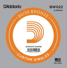 D´Addario  BW022   - Corda única da série 80/20 Bronze Wound. 80/20 Bronze,, 