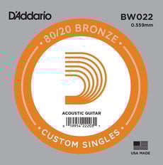 D´Addario  BW022   - Corda única da série 80/20 Bronze Wound. 80/20 Bronze,, 