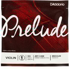 Daddario  Corda Violino J811 3/4 M Mi - Single E String, 3/4 Scale, Medium Tension, As cordas Prelude são a escolha preferida do educador para as cordas dos alunos devido à sua mistura única de tom quente, durabilidade, e valor. As corda...
