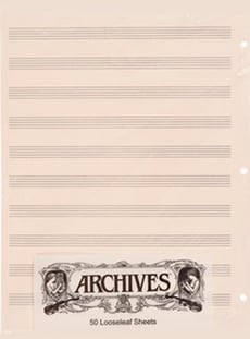 Daddario  Folha de pauta Archives Manuscript LL10S emb 50 UN Pacote 50 Unidades - LL10S Arquivos Papel Manuscrito Solto, 10 Pautas, 50 Páginas Folhas Soltas O papel manuscrito de música dos arquivos é a melhor qualidade disponível. O Archives utiliza o mesmo tipo de papel de pH ...
