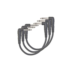 D´Addario  PW-CGTP-305  - Cabo de patch com conector de ângulo de 3 pacotes, Comprimento: 15cm, Plugue em ângulo moldado de 2 lados, Cor: Preto, 