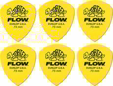 Dunlop Tortex Flow Amarelo (pack 6)  - Pack de 6 medida 0.73, As palhetas de fluxo ortex combinam o snap brilhante das palhetas Tortex com a geometria das palhetas de fluxo, Apresenta um ângulo amplo para focar seu ataque e uma ponta af...