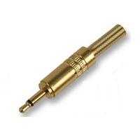 Egitana  Ficha Jack 3.5 Macho Mono E Protetor Dourado  - Conector 3.5mm mini jack, Mono, Dourado, 