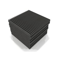 EQ Acoustics   Classic Wedge 60cm Tile grey  - Conjunto de 8 absorvedores de espuma acústica, Os ladrilhos de espuma acústica melhoram a acústica da sala, absorvendo as ondas sonoras de média e alta frequência, Ideal para estúdio de gravação, c...