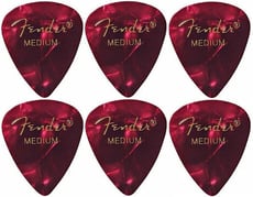 Fender  351 Red Moto Gross Med Vermelho 6 Pack - Pack de 6, Médias, 