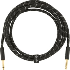 Fender  Deluxe Series Straight/Straight Black Tweed 3m  - Cabo de instrumento da série Deluxe, reto/reto, 3m, tweed preto, 