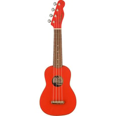 Fender  Limited Edition Venice Fiesta Red  - Ukulele soprano, Ponte de passagem, 4-in-line Tele headstock, Especificações, Cor do corpo: Fiesta Vermelho, Acabamento Corporal: Acetinado, 