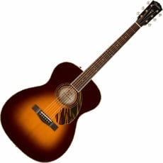Fender  PO-220E Orchestra OV 3-Tone Sunburst  B-Stock - Forma do Corpo: Orquestra, Construção / Acústica: Totalmente Sólido, Tampo: Abeto, Traseira / Laterais: Mogno, Braço: mogno, Escala: Ovangkol, 
