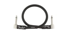 Fender Prof. Cable Angle Plug 30cm  - Cabo de Instrumento com Plugue Angulado, Comprimento: 30 cm, Tampa de PVC de 8 mm para evitar ruídos adicionais, Blindagem: 95% de cobre, Cor: preto, 