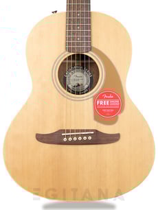 Fender Sonoran Mini Natural w. Bag  B-Stock - Guitarra 3/4, Forma do corpo: Folk, Tampo em Spruce, Fundo e laterais em Sapele, Braço em Nato, Escala em Nogueira (Walnut), 