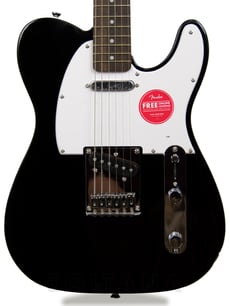 Fender Squier Bullet Telecaster LRL Black  - Corpo em poplar (alamo), Braço em maple (acer), Escala em Indian Laurel, Perfil do braço: C, Raio: 241 mm (9.5), Escala: 648 mm, 