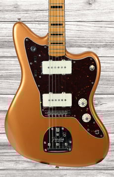 Fender  Troy V Leeuwen Jazzmaster MN - Série do artista Troy Van Leeuwen modelo de assinatura, Corpo: Amieiro, Braço: Maple, Fretboard: Maple, Encadernação da escala preta, Incrustações no braço da guitarra: blocos pretos, 