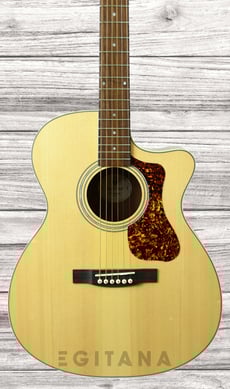 Guild OM-240CE Westerly  - Forma do corpo: Orchestra com Cutaway, Tampo em Solid Sitka Spruce, Fundo e laterais em Mogno, Braço em Mogno, Escala em Pau Ferro, Raio do braço: 406mm (16), 