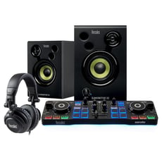 Hercules DJ DJStarter Kit  - DJControl Starlight DJ controlador + cabo USB, DJMonitor 32 DJ monitores + 3 cabos de alimentação (Reino Unido, E.U., europlug), Auscultadores HDP DJ M40.2 DJ, Ponto de partida perfeito para qualqu...