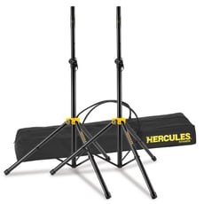 Hercules Stands SS200BB  - Suporte Coluna Stage Series, Altura: 128-205cm, Peso: 2,3Kg, Diâmetro da base: 132cm, Capacidade de carga: 45Kg, Dimensões dobrado: 113cm x 15cm, 