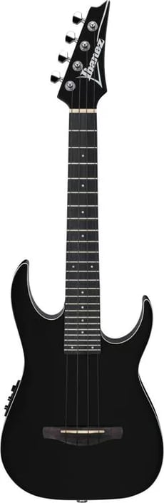 Ibanez  URGT100-BK - Tamanho: Tenor, Número de cordas:4, Cor preta, Acabamento: Brilho, Material Superior: Abeto, Material das costas e laterais: Okoume, 