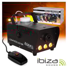 Ibiza 400W c/ 3 Leds 3W e Comando Preta LSM400LED-BK - Máquina de fumos c/ 400W potência e LEDs, 3 LEDs Laranjas c/ 1W de potência máxima, Capacidade reservatório: 0.3 Litros, Produção de fumo: 14m3 / mn, Tempo de aquecimento: 8 minutos, Peso: 1.80 kg,...