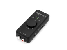 IK Multimedia  Multimedia iRig Stream - Para aplicativos de streaming com dispositivos móveis ou computadores, Entrada RCA estéreo ajustável para sinais de linha, Indicador de nível com 3 LEDs, Conexão para fones de ouvido ou headsets co...