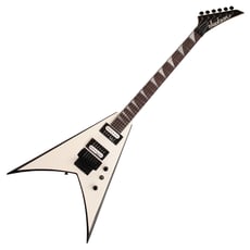 Jackson King V JS32 Electric Guitar, White w/Black Bevels - Corpo em Poplar, Braço em Maple, Escala em Amaranth, Perfil do braço: Speed Neck, Raio do braço: Compound Radius 304.8 mm to 406.4 mm (12-16), Escala: 648 mm (25.5), 