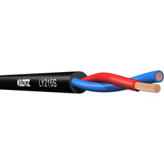 Klotz LY215  - Cabo coluna a metro Klotz LY215 S., Material: PVC, Condutores: stranded bare copper (azul e vermelho), Secção: 1,5mm2, Cor: Black., Preço por metro, 