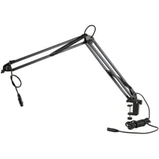 K&M 23850  - Braço de mesa de microfone, Braço de microfone de mesa liso com conector rosqueado de 3/8 , Para estúdios de gravação e estações de trabalho multimídia, Ajuste confortável da posição desejada sem r...