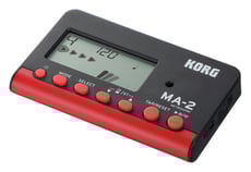 Korg MA-2 BKRD  - Metrônomo digital, Ajuste do tempo: PÊNDULO, CHEIO, TAP Tempo, Tomada para auscultadores (mini jack estéreo de 3,5 mm), Alto-falante: alto-falante Piezo de 15 mm, Operação com 2 pilhas AAA de 1,5A,...