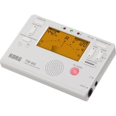 Korg TM-60 White  - Sintonizador e metrônomo, As funções de voz e metrônomo podem ser usadas simultaneamente, Ponteiro LCD de resposta rápida, Grande display LCD retroiluminado, Faixa de detecção: C1 ~ C8, Alto-falant...