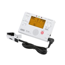 Korg TM-60C White  - Sintonizador e metrônomo com microfone de contato, A função de voz e metrônomo pode ser usada simultaneamente, Ponteiro LCD de resposta rápida, Grande display LCD retroiluminado, Faixa de detecção:...